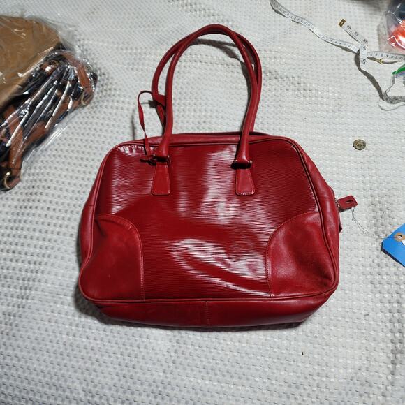 ANTONIO SCEPI RED LEATHER SHOULDER BAG - Picture 8 of 13